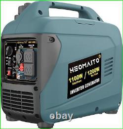 1200W Portable Inverter Generator Ultra Quiet Gas Power Equipment with CO Senso