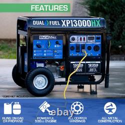 13,000-Watt/10,500-Watt-Push Button Start-Gas/Propane Powered-Portable Generator