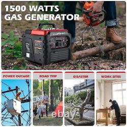 1500 Watt Portable Gas Power Inverter Generator for Outdoor Camping and Home Use
