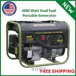 2000W Dual Fuel Portable Generator Gas Powered Camping Outdoor Home Power NEW