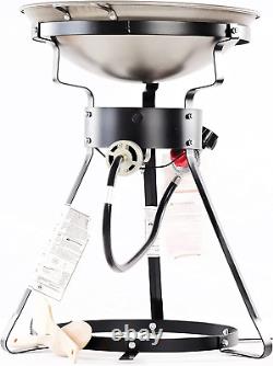 24WC 12? Portable Propane Outdoor Cooker with Wok, 18.5? L X 8? H X