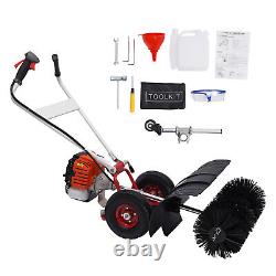 2.5HP 52CC Gas Power Sweeper Broom Driveway Turf Grass Cleaning Sweeping Device