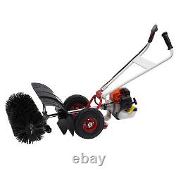 2.5HP 52CC Gas Power Sweeper Broom Driveway Turf Grass Cleaning Sweeping Device
