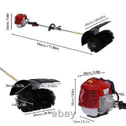 2-Stroke 52 CC Handheld Portable Gas Power Broom Sweeper Driveway Turf Brush