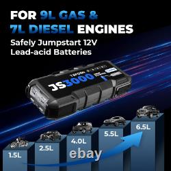 3000A 12V Car Gas Diesel SuperSafe Lithium Jump Starter Battery 24000mAh Charger