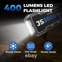 3000A 12V Gas/Diesel Super Safe Lithium Jump Starter Portable Battery Booster