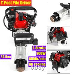 32.6CC Portable Gas Powered T-Post Pile Driver Gasoline Engine 2-Stroke 900 W