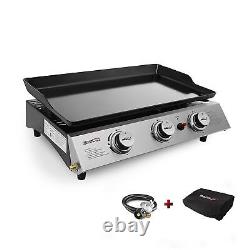 3-Burner 26,400-BTU Portable Gas Grill Griddle Outdoor Camping Tailgating
