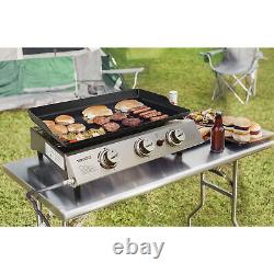 3-Burner 26,400-BTU Portable Gas Grill Griddle Outdoor Camping Tailgating