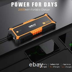 4000A Portable Car Jump Starter 26800mAh Power Bank 12V Battery Charger GOOLOO
