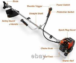 42.7cc Gas Powered Weed Wacker 2-in-1 Straight Shaft String Trimmer Portable