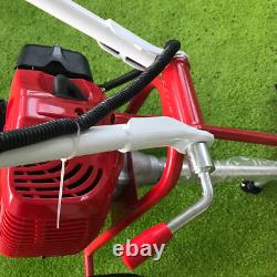 43CC 1.7 HP Gas Power Sweeper Broom HandHeld Walk Behind Turf Lawn Cleaning Tool