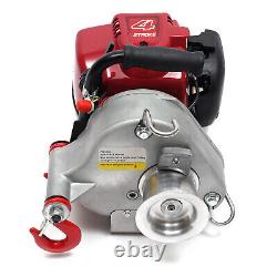 4 Stroke PCW3000 Gas-Powered Portable Capstan Winch, 1550lbs 1000W 50M Ropes Kit