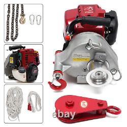 4 Stroke Portable Gas-Powered Capstan Winch 1550Lb Pulling Power withTraction Rope