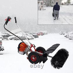 52CC 2.5HP Gas Power Sweeper Broom Driveway Turf Grass Cleaning Sweeping Device