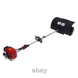 52cc 2-Stroke Portable Grass Brush Gas Power Broom Handheld Turf Lawn Sweeper