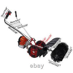 52cc Gas Power 2.5hp Sweeper Broom Driveway Turf Grass Cleaning Sweeping Device