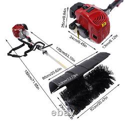 52cc Gas Power Handheld Sweeper Broom Driveway Turf Artificial Grass Snow Clean