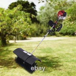 52cc Gas Power Handheld Sweeper Broom Driveway Turf Artificial Grass Snow Clean