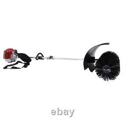 52cc Gas Power Handheld Sweeper Broom Driveway Turf Artificial Grass Snow Clean