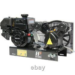6.5 HP Portable Gas-Powered 9 Gal. Twin Stack Air Compressor 125PSI Horizontal