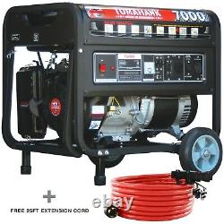 7000 Watt Generator Gas Power Portable Home Use Residential 120/220 Outlet Wheel