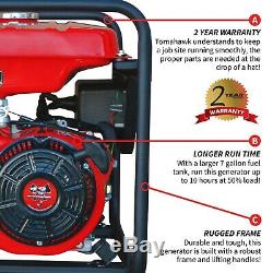7500 Watt Generator Gas Power Portable Home Use Residential 120/220 Outlet Wheel