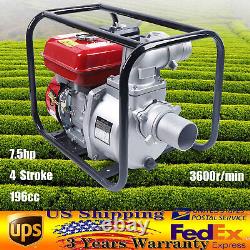 7.5 HP 3 Gasoline Water Pump 3000W Portable Gas-Powered Garden Irrigation Pump