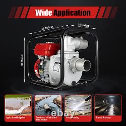 7.5 HP 3 Gasoline Water Pump 3000W Portable Gas-Powered Garden Irrigation Pump