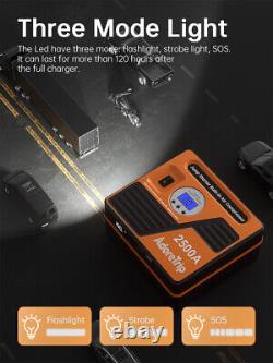 ADORETRIP 24000mAh 12V Car Jump Starter + Air Compressor Portable USB Power Bank