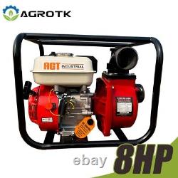 AGT 3 8 HP 4 Stroke Portable Gas Powered Semi-Trash Water Pump Transfer Pump