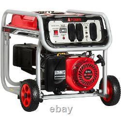 A-iPower 4,500-W 7HP Quiet Portable Gas Powered Generator with Wheel Kit Home RV