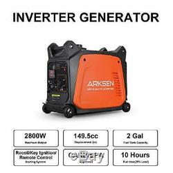 Arksen 2800-W Portable Gas Powered Inverter Generator with Remote Electric Start