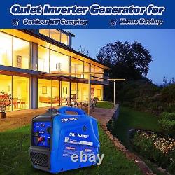 Built Hard 2,500-W Super Quiet Portable Gas Powered Inverter Generator Home RV