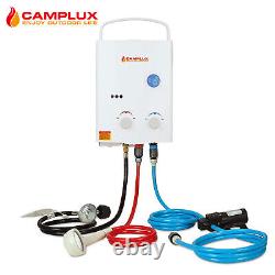 Camplux 5L Tankless Gas Hot Water Heater with 12V Pump Kit Outdoor Portable Shower
