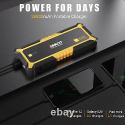 Car Jump Starter Power Bank Portable Battery Charger 26800mAh 12V GOOLOO 4000A