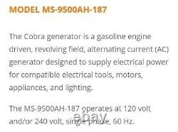 Cobra M-9500 Portable Gas Powered Industrial Generator