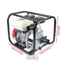 Commercial Portable Gas-Powered Engine Water Transfer Pump, 2 6.5HP 4-Stroke