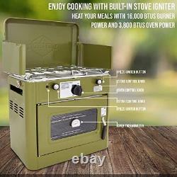 Crew Outdoor Gas Camping Oven withCarry Bag 2-in-1 Portable Propane-Powered Stov