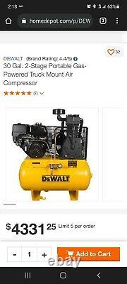 DEWALT 30 Gal. 2-Stage Portable Gas-Powered Truck Mount Air Compressor (NEW)
