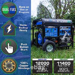 Dual Fuel Portable Generator-12000 Watt Gas or Propane Powered Electric Start