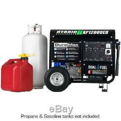 DuroMax 12,000-W Portable Hybrid Dual Fuel Gas Powered Electric Start Generator