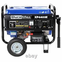 DuroMax 4,400-Watt Portable Gas Powered Generator with Wheel Kit Home RV Camping