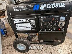 DuroMax XP12000E 12000 Watt Portable Gas Electric Start Generator with cables