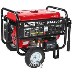 DuroStar 4400-Watt Portable Gas Powered Electric Start Generator with Wheel Kit