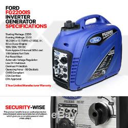 FORD 2200-Watt Gas Powered Recoil Start Portable Inverter Generator FG2200iS