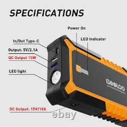 GOOLOO 4000A Car Jump Starter 99.2Wh Portable Power Bank 12V Vehicle Engine Pack