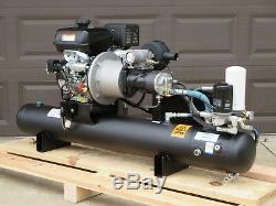Gas Powered 30 Cfm Direct Drive Rotary Screw Air Compressor With Air Tank