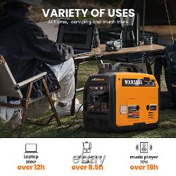 Gas Powered 3500 Watt Portable Inverter Generator Super Quiet 58 dB Home Backup