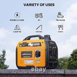 Gas Powered 3500 Watt Portable Inverter Generator Super Quiet 58 dB Home Backup